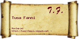 Tusa Fanni névjegykártya