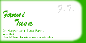 fanni tusa business card